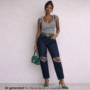 Women's Jeans Distressed Curve